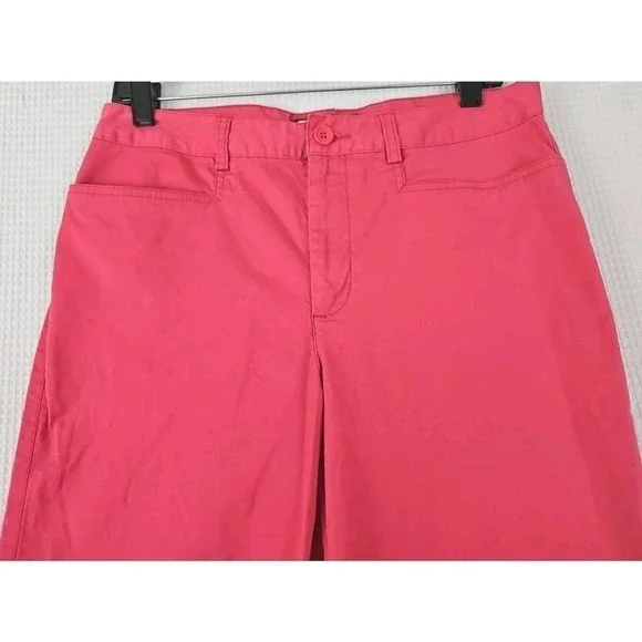 Havana Jacks Cafe ~Woman Size 10~ Coral Pink Straight Rayon High Rise Crop Pants - Picture 5 of 9